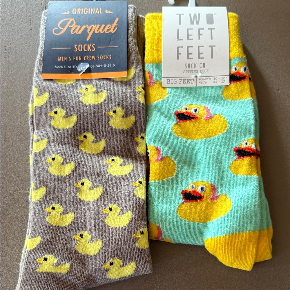 Rubber duck socks - two pairs of
